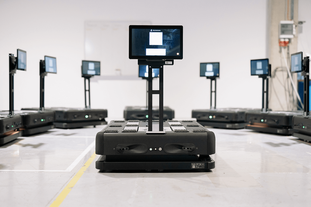 A fleet of Gideon autonomous mobile robots